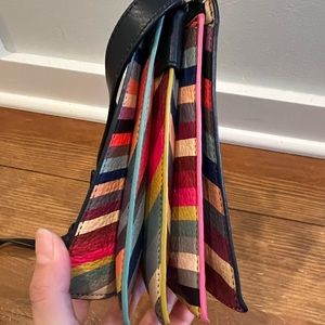 Paul Smith navy and rainbow accordion crossbody bag